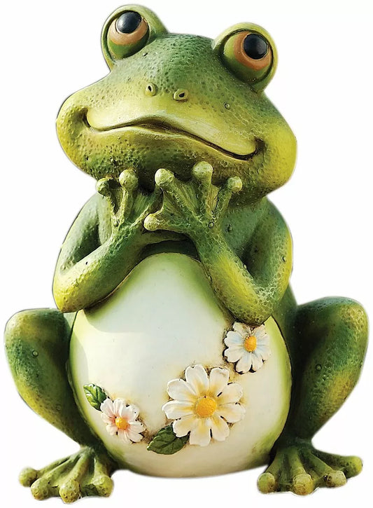 Frog with Daisies Statue