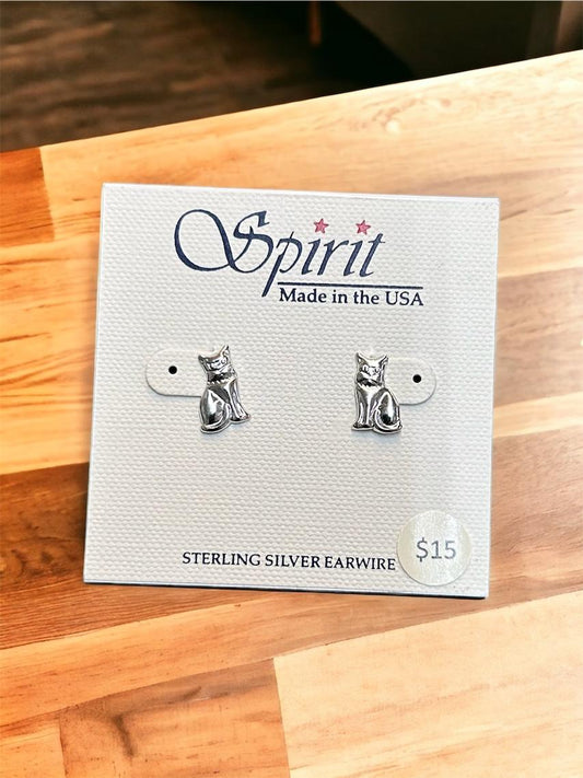 Spirit by Silver Forest Cat Post Earrings