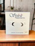 Spirit by Silver Forest Silver Quarter Moon Earrings