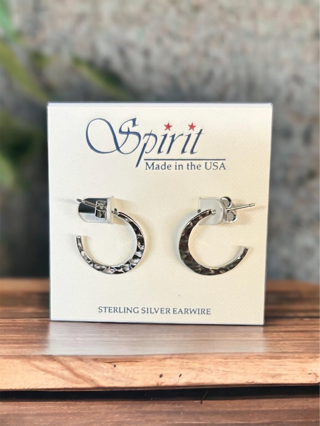 Spirit by Silver Forest Medium Hammered Hoop Earrings