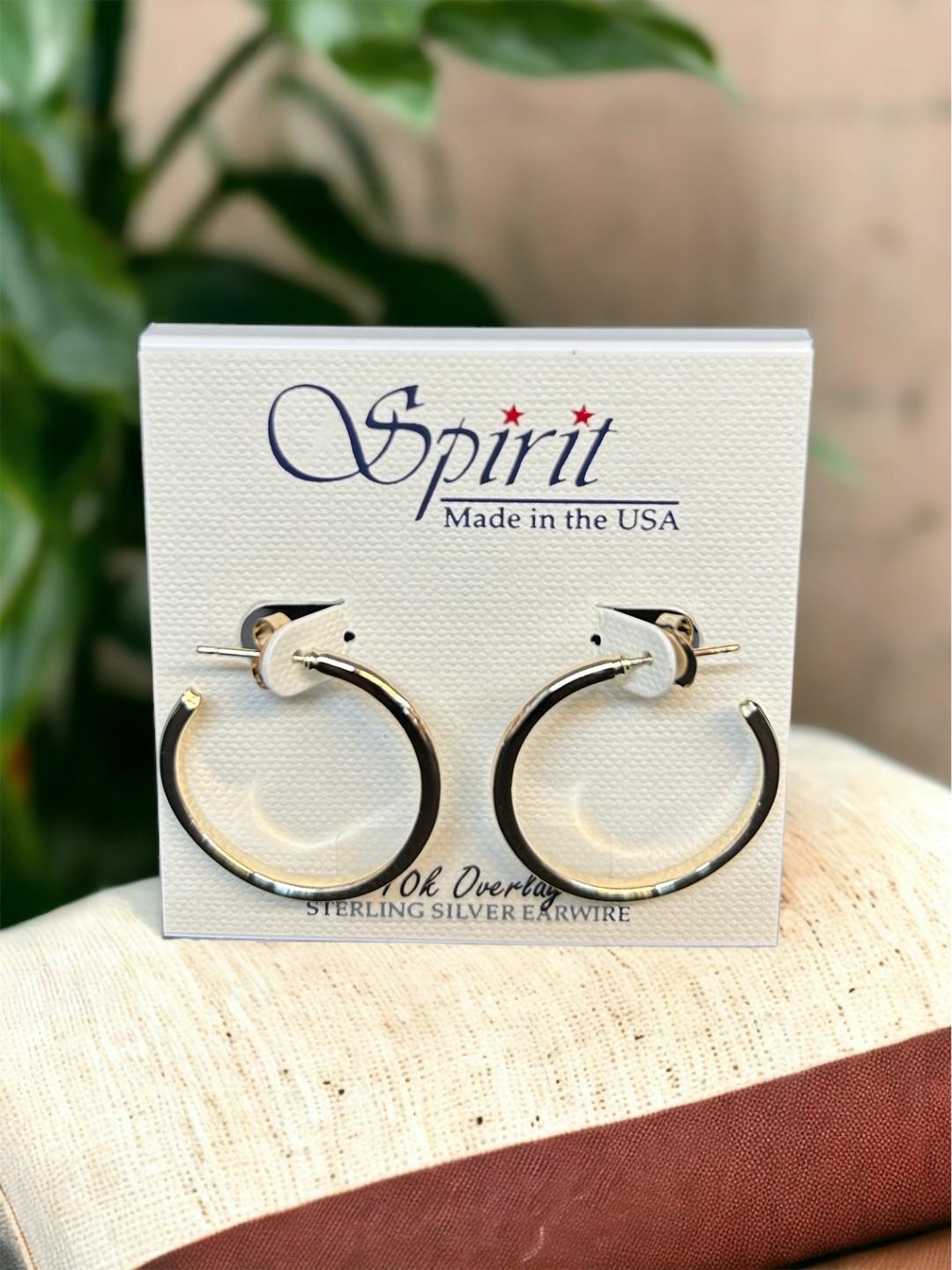 Spirit by Silver Forest Knife Edged Gold Hoop Earrings