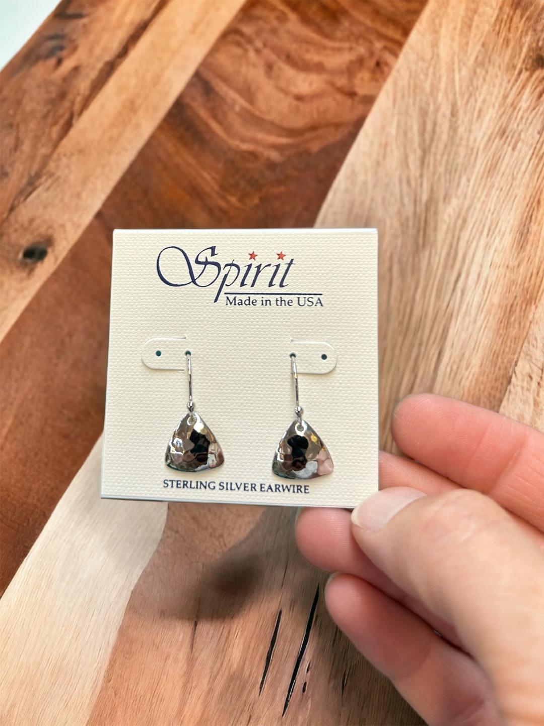 Spirit by Silver Forest Small Hammered Triangle Earrings