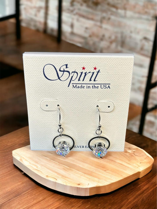 Spirit by Silver Forest Clear CZ Round Earrings