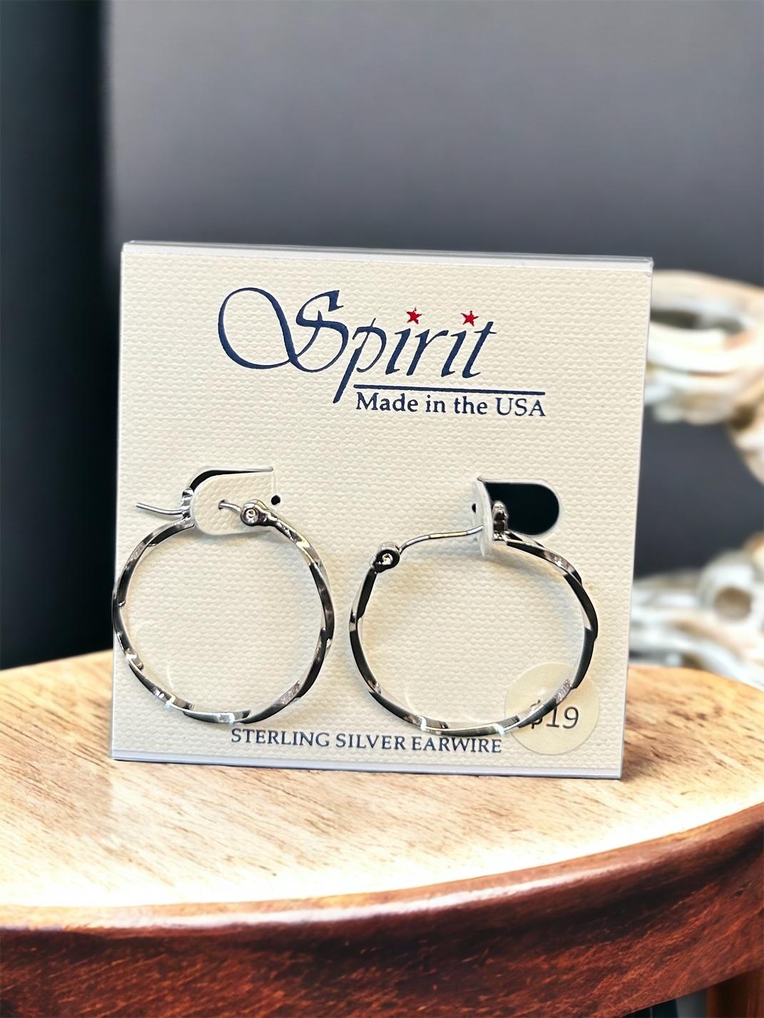 Spirit by Silver Forest Silver Twisted Hoop Earrings