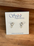 Spirit by Silver Forest Small Silver Curl and Pearl Drop Earrings