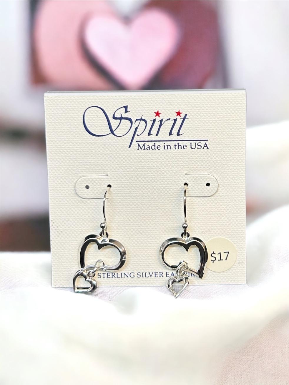 Spirit by Silver Forest Silver Open Hearts Duet Earrings