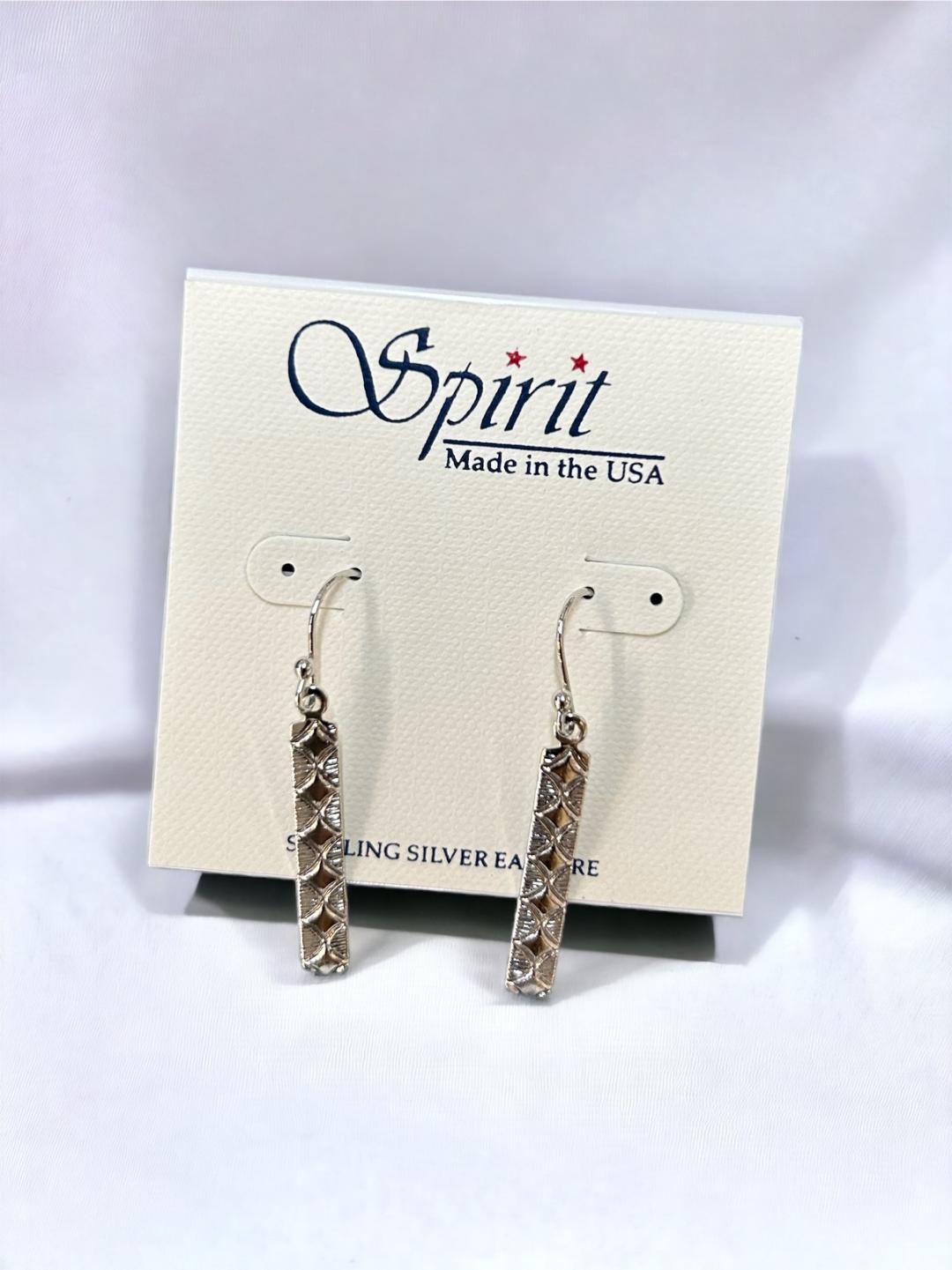 Spirit by Silver Forest Textured Bar Drop Earrings