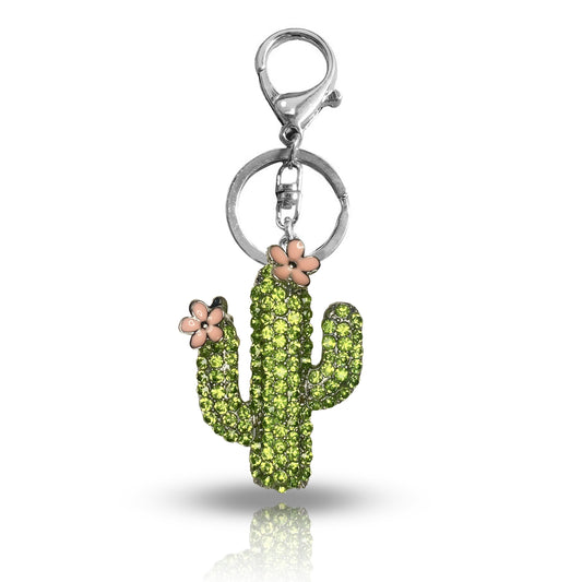 Cactus Rhinestone Bling Bag Charm