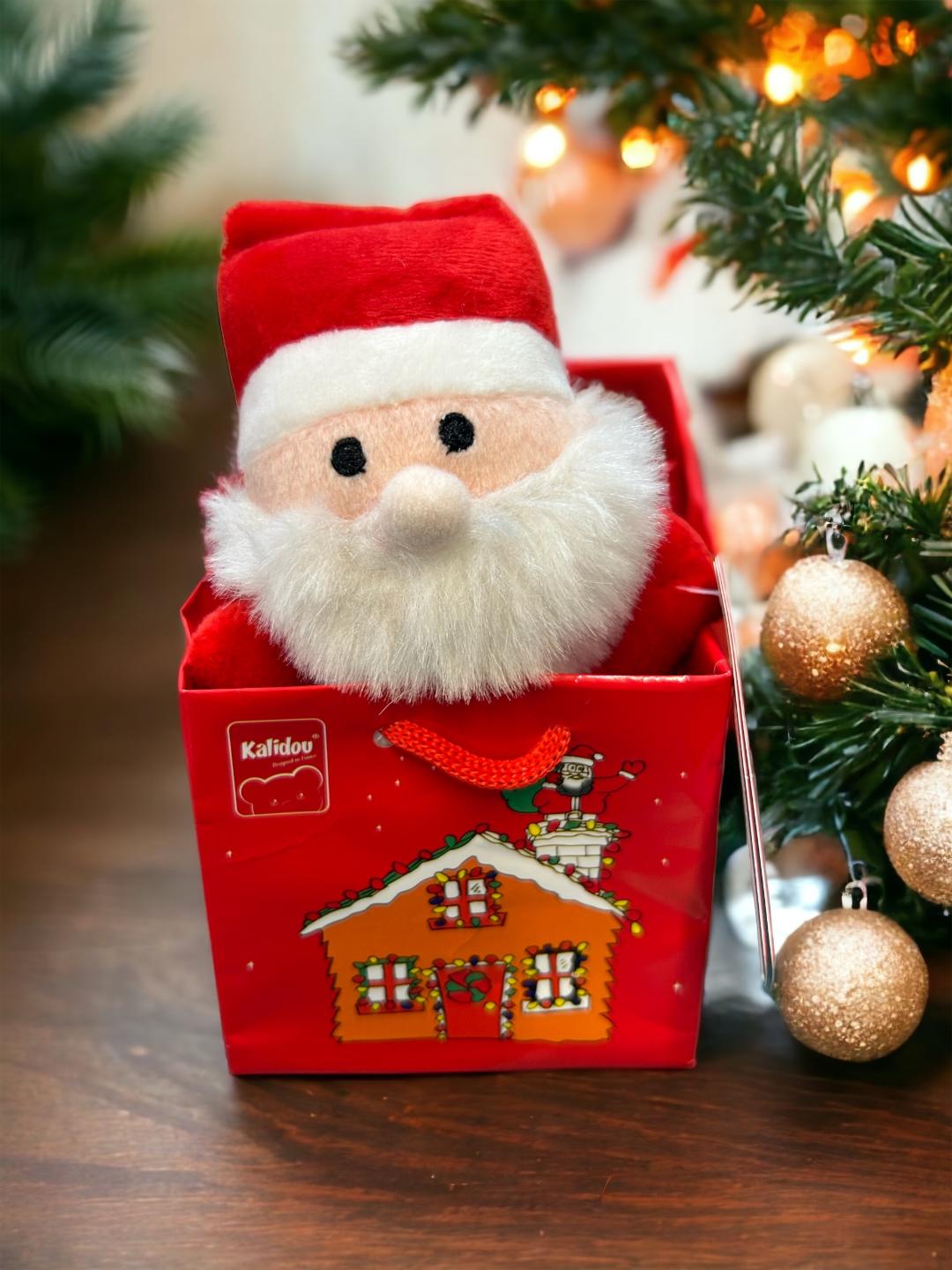 Mini Santa Plush Hanging Ornament in Cute Christmas Bag