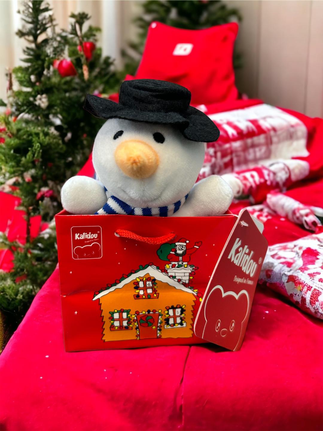 Mini Snowman Plush Hanging Ornament in Cute Christmas Bag