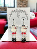 Snowman Dangle Legs Earrings