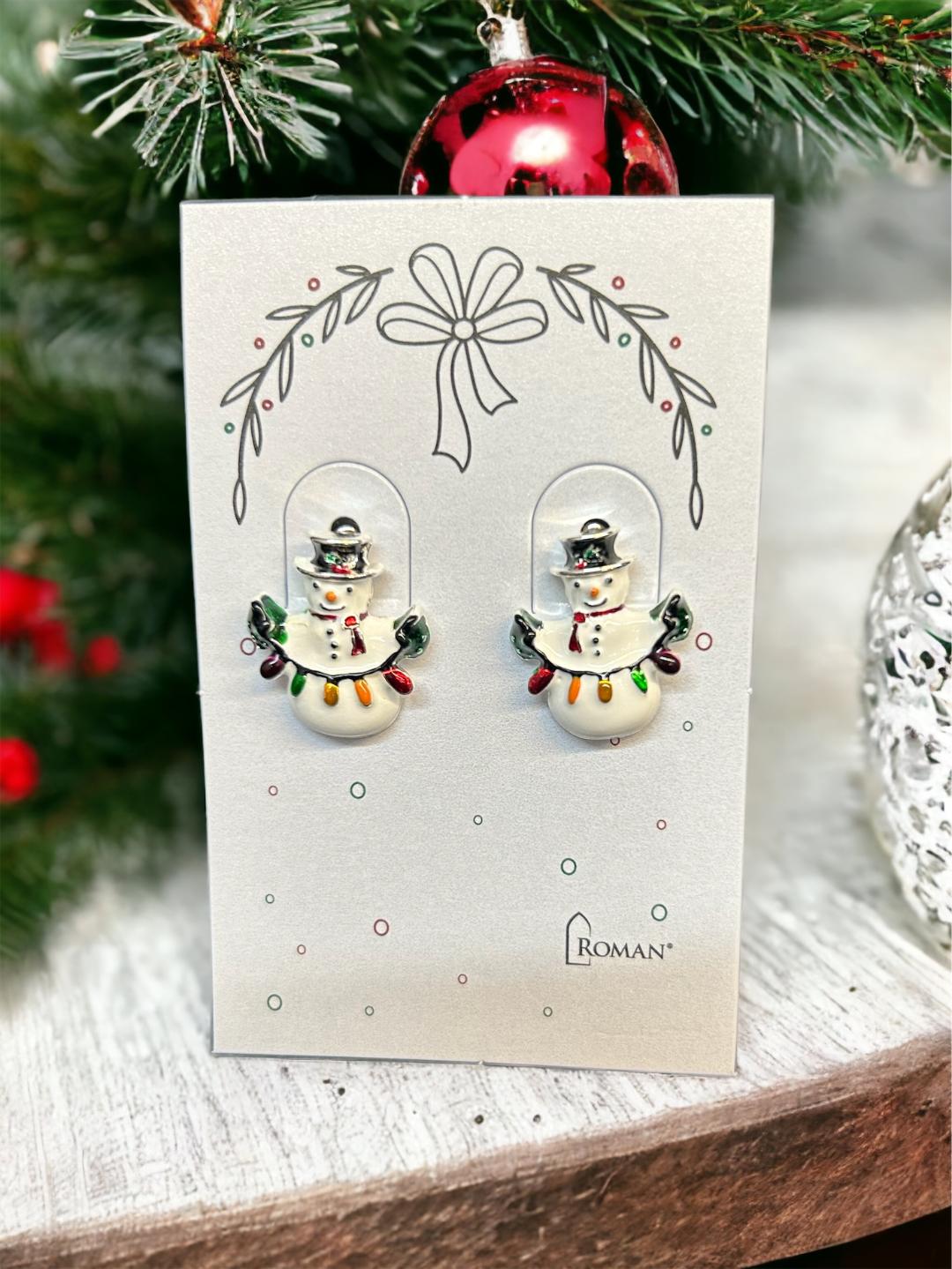 Snowman with Lights Earrings
