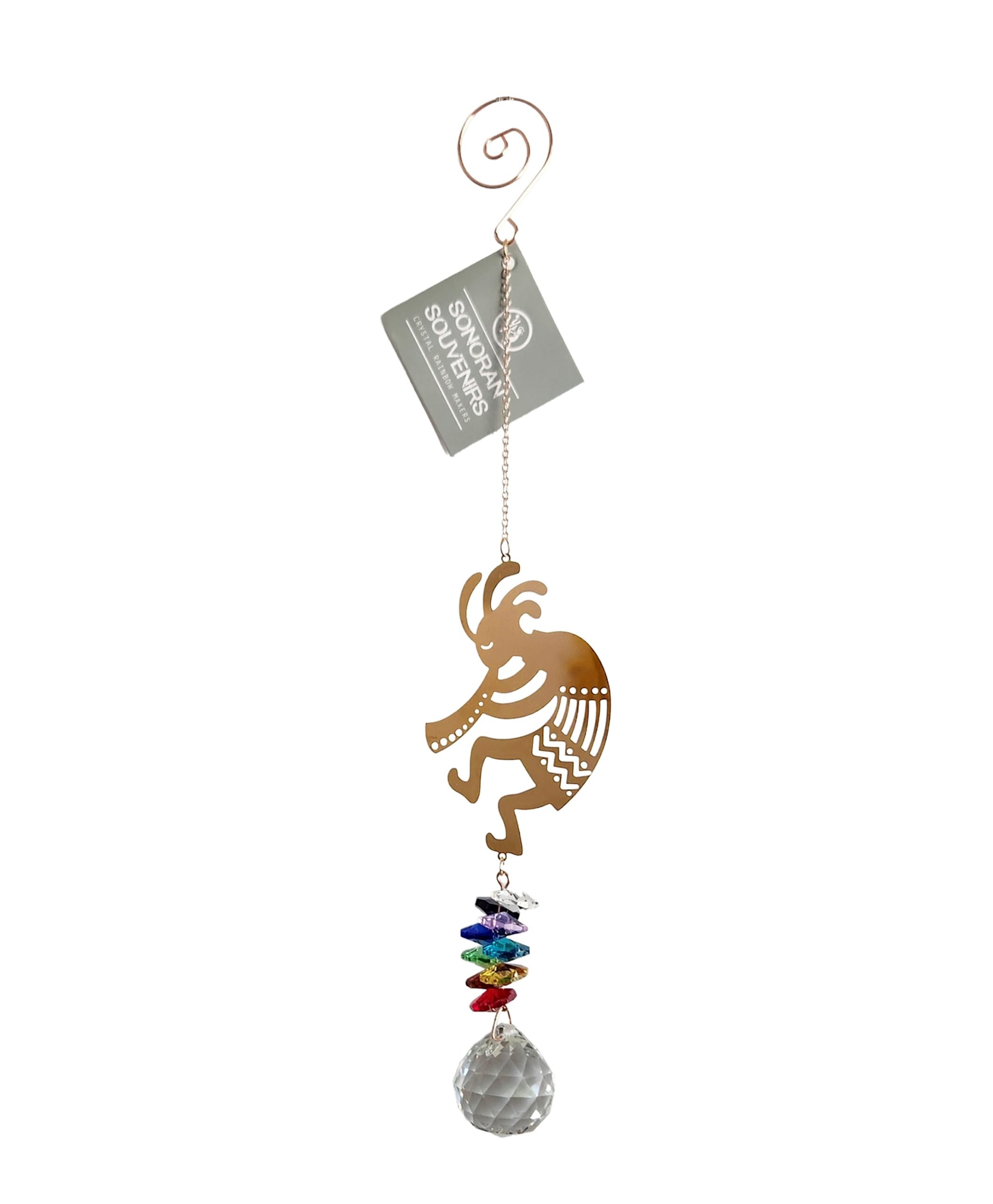 Kokopelli Rainbow Crystal Sun Catcher
