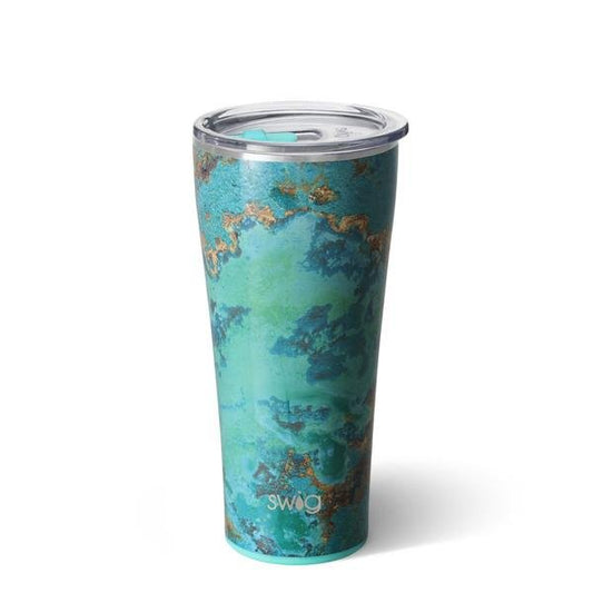 Copper Patina Tumbler with Straw