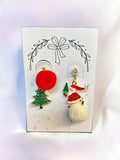 Christmas Tree and Santa Ball Earrings