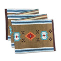 Aztec Table Runner Brown and Teal