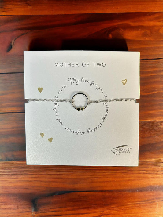 Mother of Two Silver Bracelet