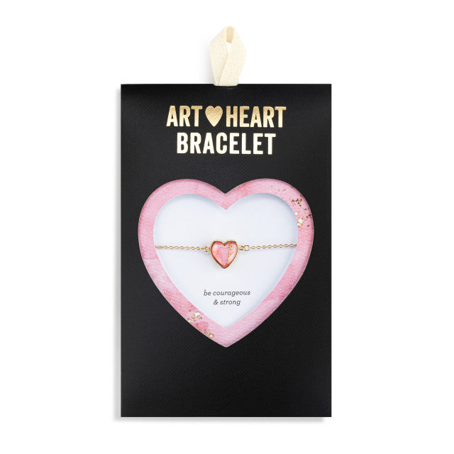 Be Courageous and Strong Art Heart Bracelet