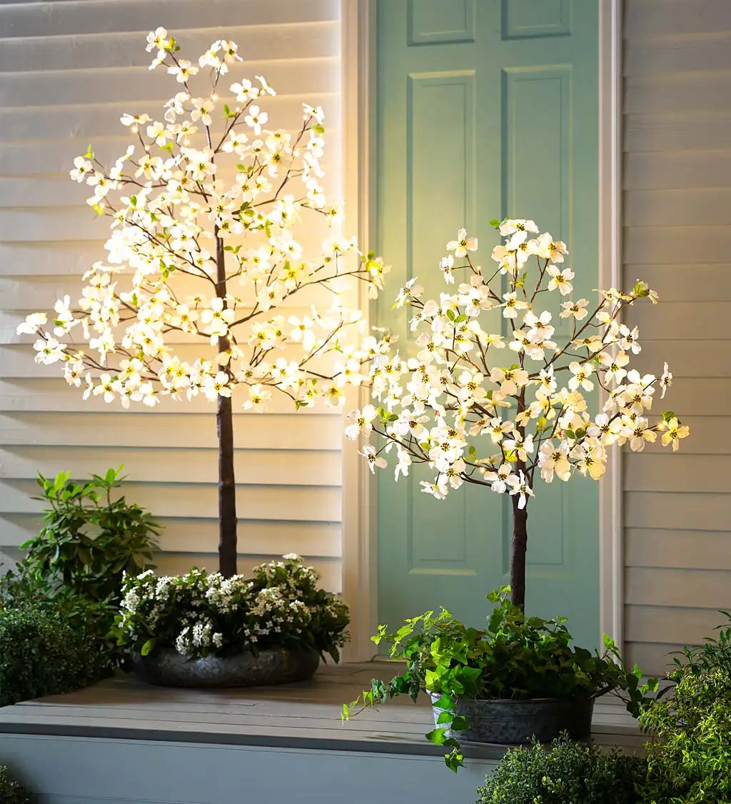 Indoor/Outdoor Dogwood Electric Lighted Faux Tree