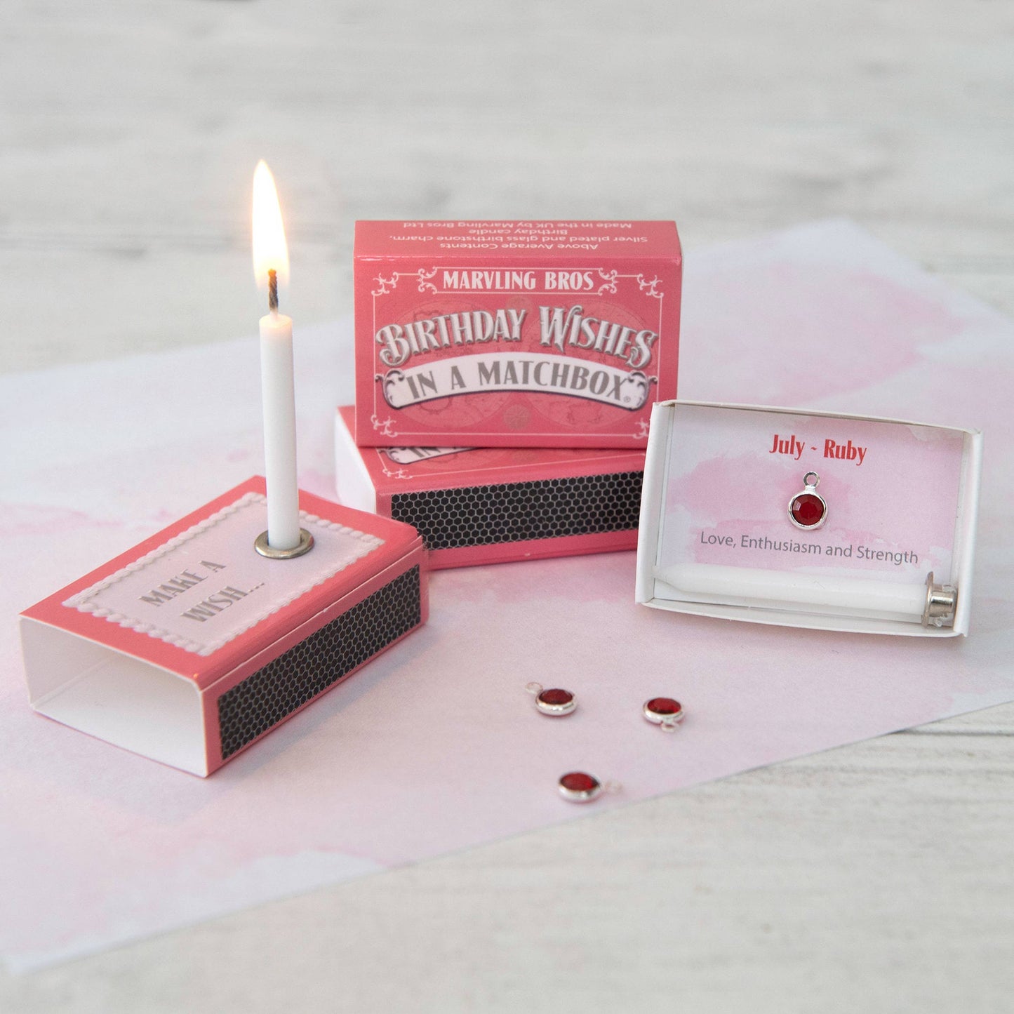 July Birthstone In A Matchbox