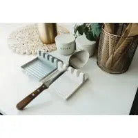 Kitchen Non Slip Spatula & Lid Holder- White