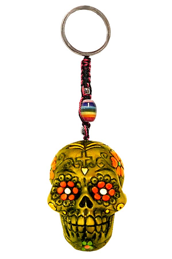 Pichincha - Key Chain Sugar Skull Gold