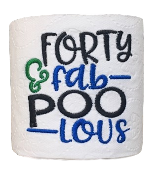 40 Years Old (Blue) Embroidered Toilet Paper