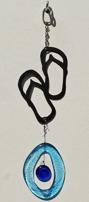 Mini Metal Flip Flops Wind Chimes