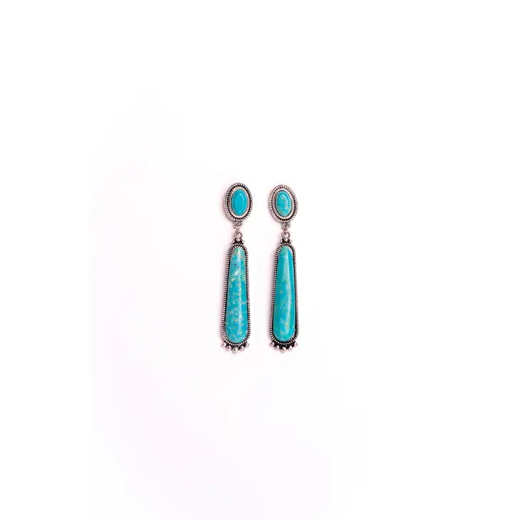 Round Turquoise Post Earrings