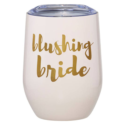 Blushing Bride Wine Tumbler with Lid
