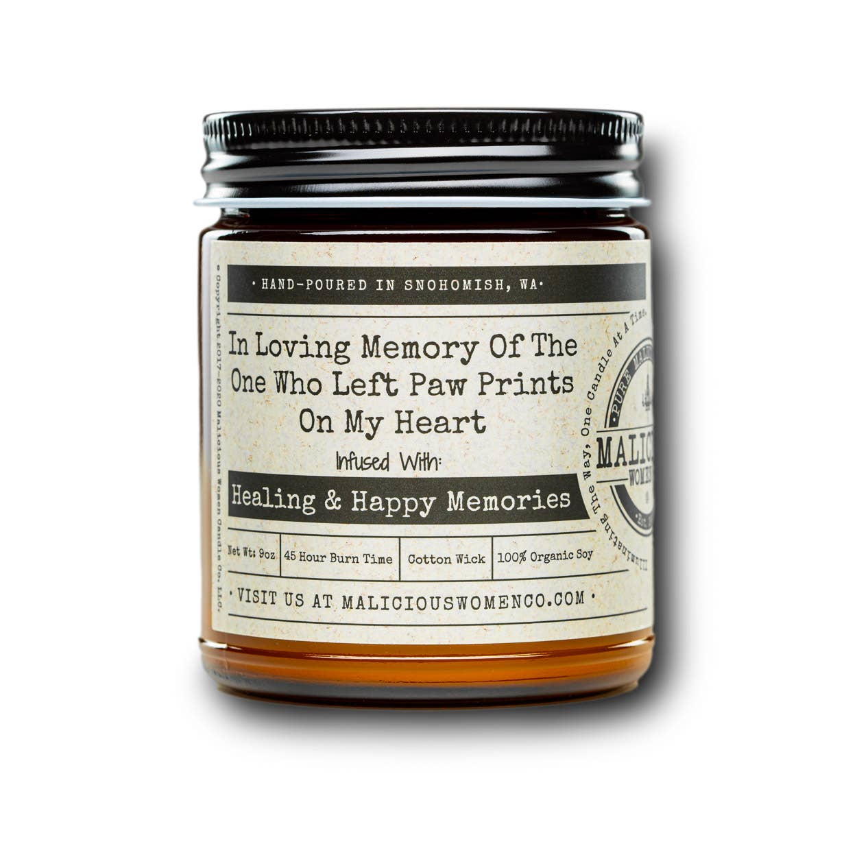 Malicious Women Candle Co - In Loving Memory Of The One Who Left Paw...Happy Memories