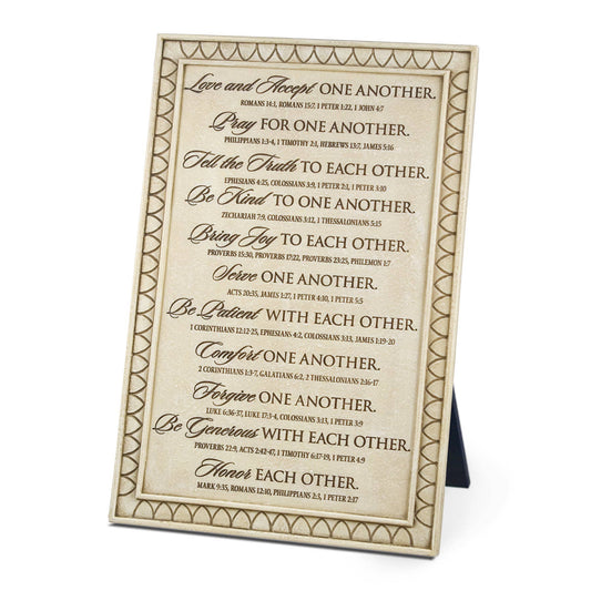 Love and Accept One Another Word Study Desktop Plaque