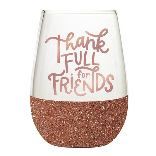 Thankfull for Friends Stemless Wine Glass