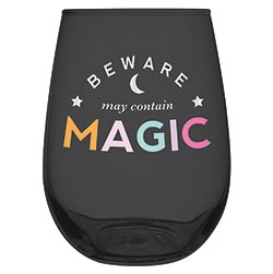 Beware May Contain Magic Stemless Wine Glass