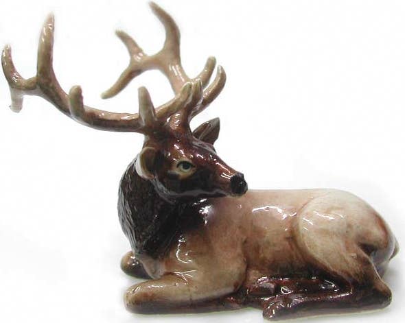 Elk Lying Down Mini Figurine