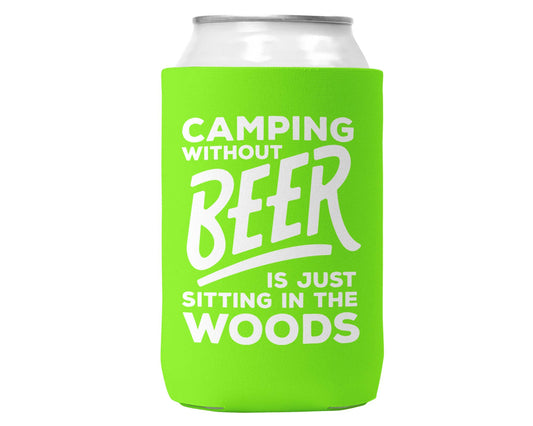 Camping Without Beer Can Koozie Cooler for 12oz Cans Wi-Wear