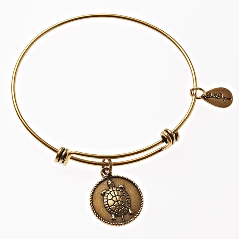 Turtle Gold Expandable Bangle Charm Bracelet