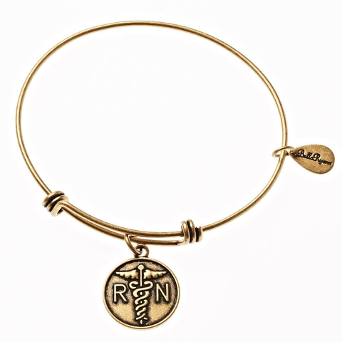 RN Nurse Expandable Bangle Charm Bracelet