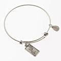 Live Laugh Love Silver Expandable Bangle Charm Bracelet