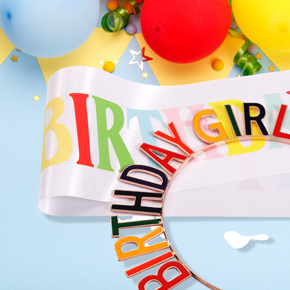 Birthday Crown Sash Banner Set/3 Pcs