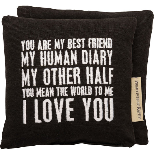 You Are My Best Friend Human Diary Mini Pillow Primitives by Kathy