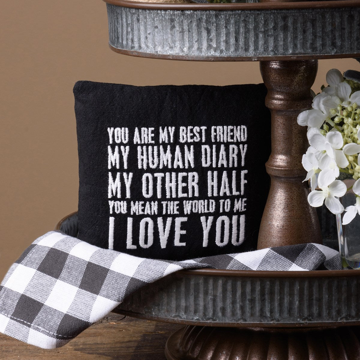 You Are My Best Friend Human Diary Mini Pillow Primitives by Kathy