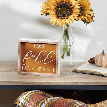 I Love Fall Most Of All Inset Box Sign Primitives by Kathy