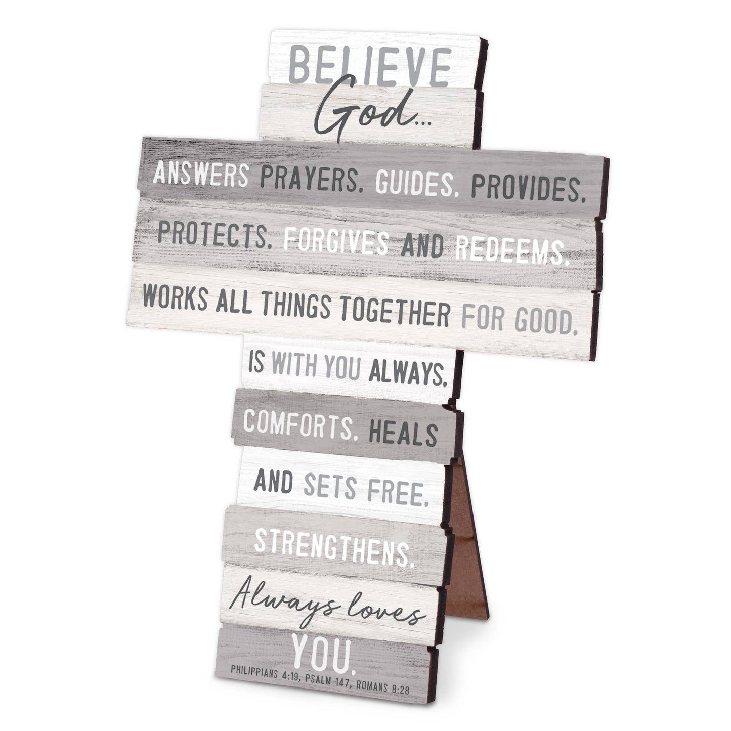 Believe God..Stacked Wood Cross