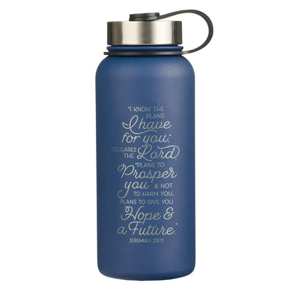 I Know the Plans... Blue Stainless Steel Water Bottle