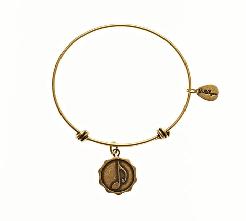 Music Note Expandable Bangle Charm Bracelet