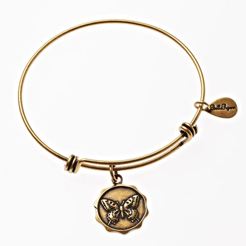 Butterfly Gold Expandable Bangle Charm Bracelet