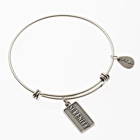 Serenity Silver Expandable Bangle Charm Bracelet