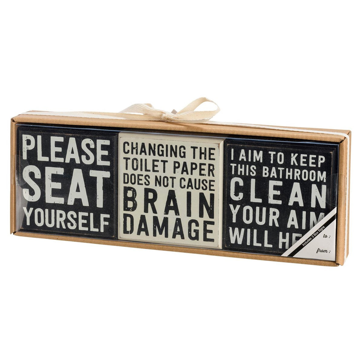 Please Seat Yourself Bathroom Box Sign Set of 3