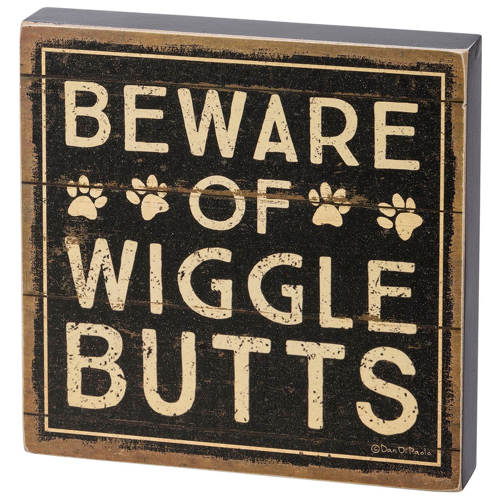 Beware of Wigglebutts Block Sign Set